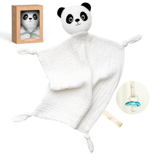 Image of Momcozy Loveys for Babies with Cotton - Soft Security Blanket for Boy or Girl for Self-Soothing On-The-Go-Adorable Portable & Anti-Drop Design - Newborn Gift,Must Have(White 14 inch)
