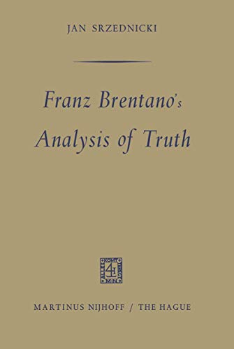 Buy Franz Brentano's Analysis of Truth — BookShops.in