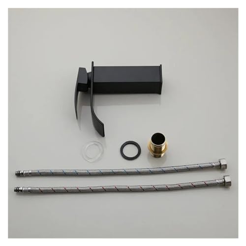 Robinet cascade noir mat en laiton massif pour évier chic
