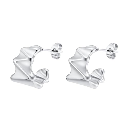 Boucles d'oreilles de cerceau texturées femmes style bohème