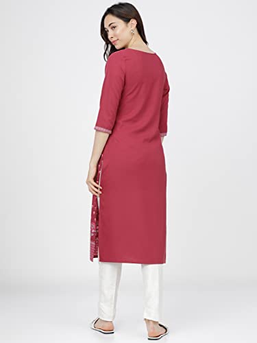 Image of KETCH Polyester Women's Regular Fit Printed Threeforth Sleeve Kurta