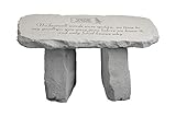 Kay Berry Personalized No Farewell Words were Spoken. Medium Memorial Bench - Fused Glass Stone