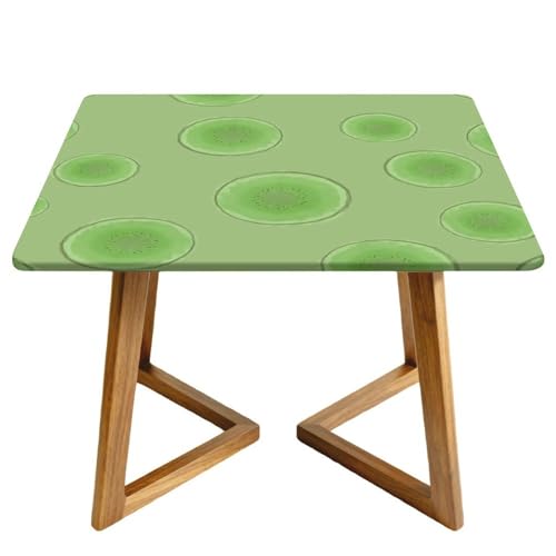 Morbuy Mantel Cuadrado Impermeable Protector Mesa con Borde Elástico, Impresión Fruta Cubre Encimera Cubierta de Mesa para Cocina, Comedor (Kiwi,160x160cm)