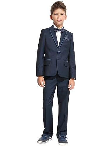 Costume 2 pièces garçon veste 2 boutons avec pantalon noir élégant