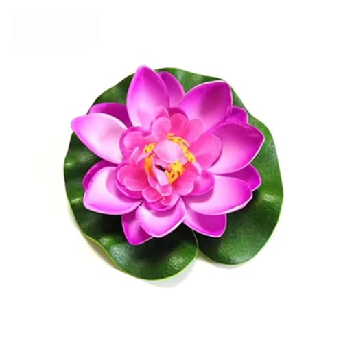 MDSIOKHJ Loto Artificial Flor de Loto Espuma Flotante Artificial con Almohadilla nenúfar, Adorno Realista Perfecto for decoración Estanque jardín, 1 Uds para Estanque Piscinas(1 pcs-02)