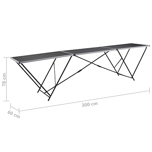 Table pliante stable en MDF et aluminium peu encombrante 78cm