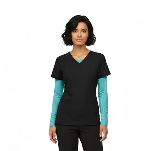 Image of Natural Uniforms Women's Long Sleeve Underscrub T-Shirt - Cotton Blend Scrub Base Layer for Nurses & Medical Professionals