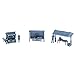Outland Models Railway Layout Fresh Food Market and Figures Set 1:87 HO Scale