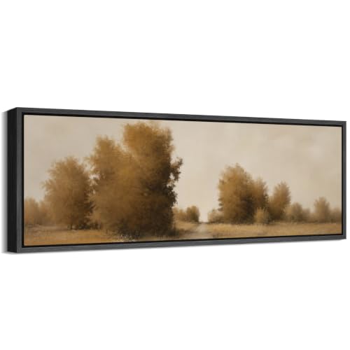Image of MUDECOR Large Framed Canvas Print Wall Art Autumn Dirt Road for Living Room