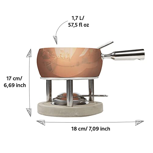 Boska Cheese Fondue Party Set - Fondue Pot Set Stove Safe Copper Hot Pot Chocolate Fountain Snack - Wedding Registry Items Small Kitchen Appliances For Up To 4 Persons #TOP4