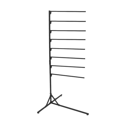 SRTYGHW 8-Tier Saddle Pad Rack w/Stand Long Rack Arms Horse Blanket Holder Black Horse Trailer Accessories Light Portable Saddle Pad Rack for Stables Equestrian Grooming Stations Riding Clubs