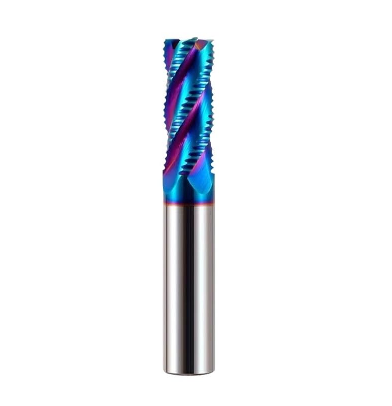 Fresa de desbaste carburo tungsteno, fresa extremo con recubrimiento Nano azul 4 flautas HRC65, 1 unidad(12x45CxD12x100L)