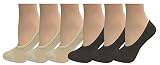 Badgley Mischka Luxury Microfiber Mesh Sports Liners with Silicone Tab, Nude/Black, One Size, Pack o