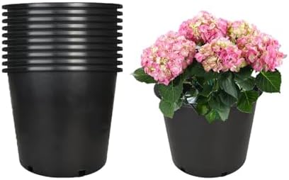 10-Pack 10 Gallon Round Premium Nursery Pot Plant Flower Seedling...