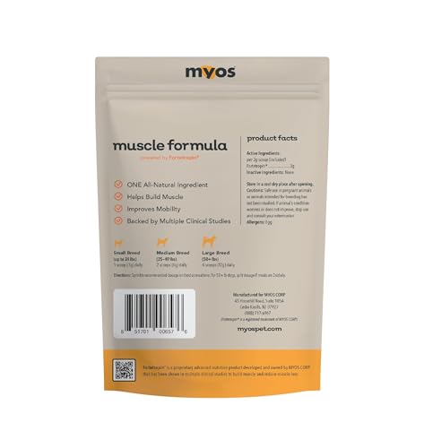 MYOS CANINE MUSCLE FORMULA - All-Natural Muskelaufbau Supplement - Hilft, den Muskelverlust bei Hunden durch normales Altern zu reduzieren und verbessert die Erholung nach Verletzungen oder
