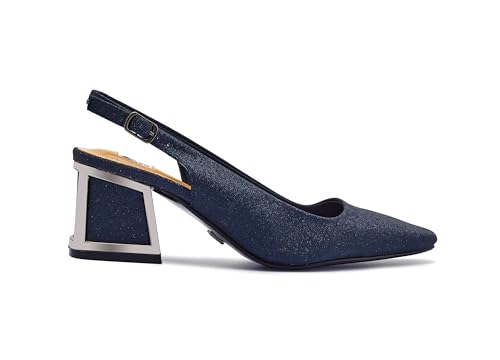 Lady Couture Boca Square Metal Heel Slingback