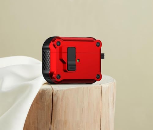 Coque AirPods Pro 1ère génération rouge rigide silicone avec verrou