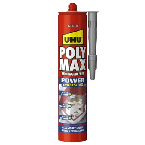 UHU POLY MAX POWER Montagekleber grau, Kartusche 425g UHU POLY MAX POWER Montagekleber grau, Kartusche 425g