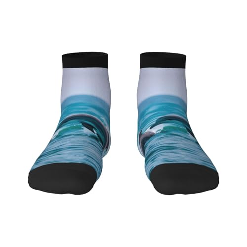HDSKFNS Unisex-Socken mit Delfinen im Meer, für Herren und Damen, Knöchelsocken für Herren, perfekt für Freizeit, Outdoor-Sport, 2 Schwarz, 1, Einheitsgröße