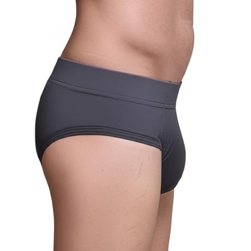 Image of EcoLove Men's Brief Underwear, Black Navy Blue Dark Grey with Elastic Waistband