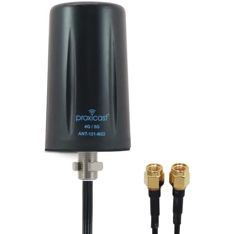 Proxicast Vandal Resistant 2x2 MIMO Low Profile 4G/5G Omni-Directional Screw Mount Antenna - 10 ft Coax Leads - for Cisco, Cradlepoint, Digi, Pepwave, Sierra Wireless and Others (ANT-121-M22) Cover