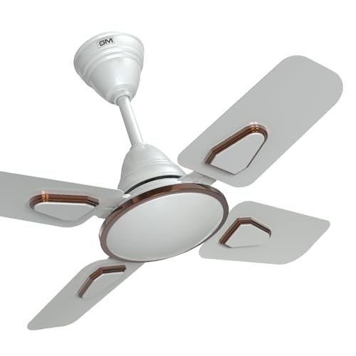 Image of GM Air Deco 24 600 mm Ceiling Fan - Pearl White | Aerodynamic Aluminium Blades | Copper Motor | Reliable Performance