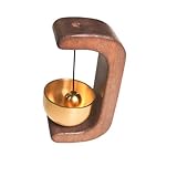 [Arklove]おりん ミニ 真鍮製 天然木 ペット仏壇用 携帯便利 職人手作り 澄んだ響き デザイン 魔除け 厄払い コンパクトサイズ 法事用 お墓参り インテ 癒しの音色 モダン仏具 ナット色Cタイプ（パイン）