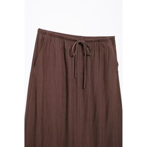 Women's Skirts 2025 Summer Loose Drawstring A Line Solid Female Fashion Streetwear Casual Ladies for Daily Outings3