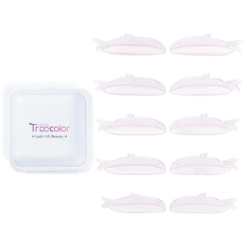 Troocolor Escudos de elevação de cílios, 10 peças reutilizáveis de modelador de cílios macios para k