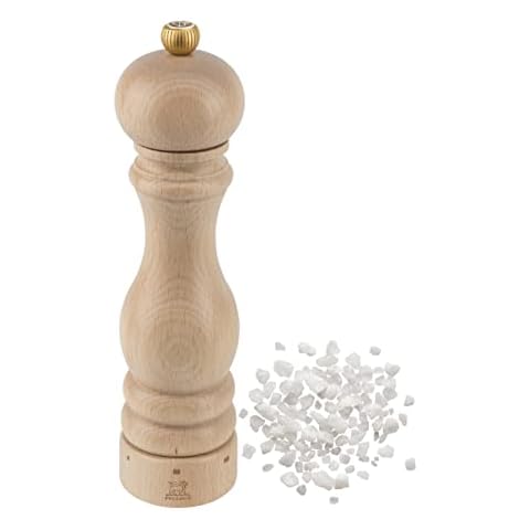 Peugeot - Paris u'Select Manual Salt Mill - Adjustable Grinder - Beechwood, Natural - 22 cm Cover