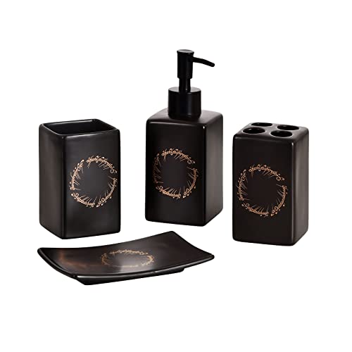Elbenwald Seigneur des Anneaux de Bain Ensemble 4Tlg d'une Bague en céramique Noir
