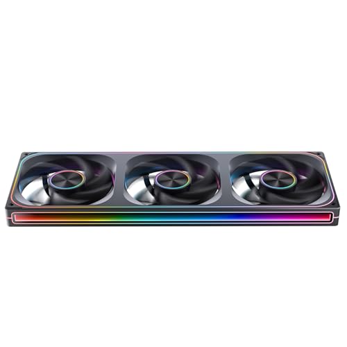 Image of JONSBO ZA-420B PC Case Fan, 420mm Silent PC Fan with 4-Sides Infinity Mirror Fan 1800RPM, Fan Style Exchangeable (AL NP /Infinity Mirror),3Pin ARGB,4Pin PWM Integrated M&F Head,Aluminum NP, Black