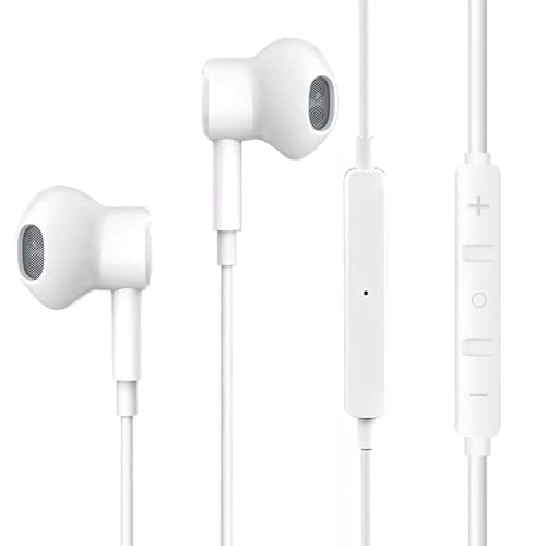 Qi Gxinr Écouteurs intra-auriculaires pour Phone 14, écouteurs filaires avec microphone et contrôle du volume, compatibles avec Phone 13/12 Mini/SE/11/X/XS/XR/8/7 [Plug and Play, pas de Bluetooth]