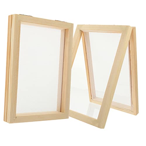 AUTSUPPL 2pcs Wooden Paper Making Mould Frame DIY Paper Craft for Boys and Girls