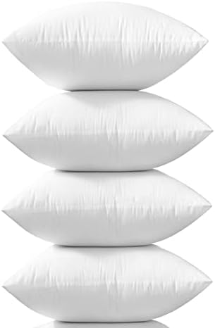 HuifengS Pillow Inserts, Hypoallergenic Square Form Decorative Throw Pillow Couch Sham Cushion Stuffer 20 x 20 inches Set of 4
