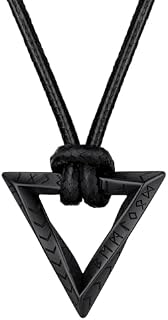 FaithHeart Men's Viking Necklace, Norse Runes Coin/Bar/Cross Leather Rope Stainless Steel Necklaces, Nordic Amulet Jewellery - With Gift Packaging