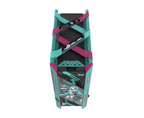 ROG Strix Helios II Hatsune Miku Edition EATX Mid-Tower PC Case (pannello in vetro, 4 ventole preinstallate da 140 x 28 mm, telaio in alluminio, GPU fino a 450 mm, supporto radio da 420 mm) | - Case PC - Immagine 2