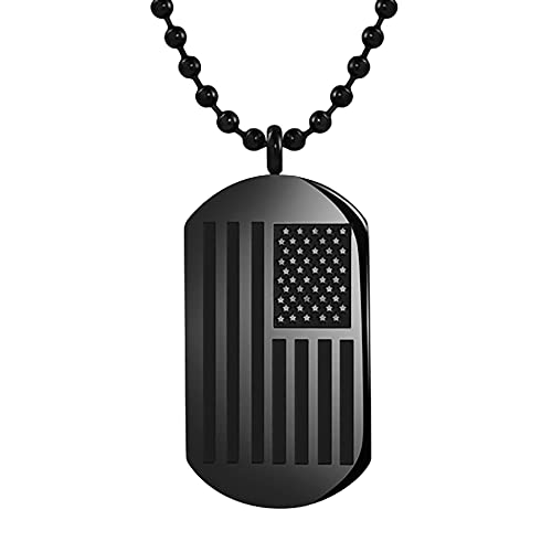 Edforce Stainless Steel National Flag Dog Tag Pendant with 26