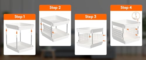 Image of JD Fresh 2 Tier Plastic Storage Drawer Organizer /Stackable Modular Storage Rack for Clothes /Breathable Design Kitchen Organizer /Multipurpose Shelves Storage for Office, kids room and Pantry (White)