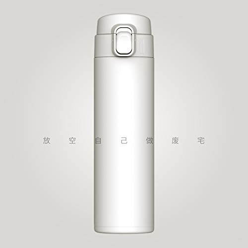 Darbermu Simple Bouncing lid Thermos Cup Stainless Steel Fashion 304 net red Water Cup Business Gift Creative Macaron Cup Ivorywhite