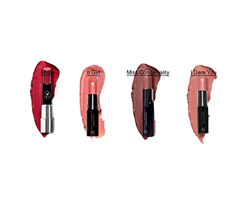 Savvy Minerals Tangerine Infused Lipstick, Vegan, It Girl, Muse, I Dare You & Miss Congeniality, (Pack Of 4) #TOP1