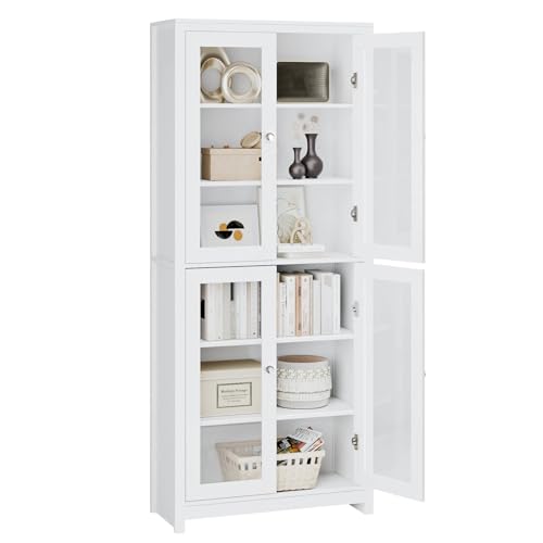 FOREHILL Vitrinenschrank, 190cm hoch Hochschrank, Bücherregal...
