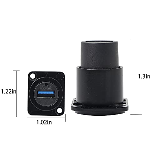 Conector USB 3.0 tipo B Panel Mount hembra QIANRENON miniatura 7