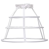 MAYSONG Cage Hoop Skirt Petticoat Dress Pannier Bustle Crinoline Underskirt 3 Hoops White