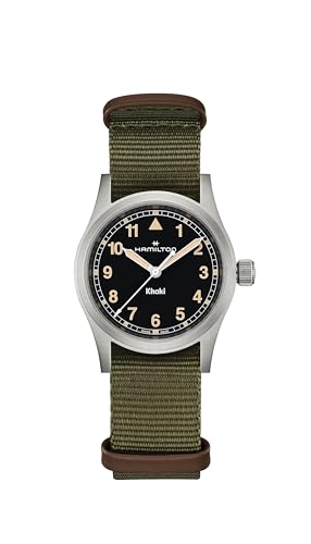 Hamilton Reloj Khaki Field Khaki Field Quartz, Caja de Acero Inoxidable de 33 mm, Correa...