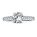 Bling Jewelry 1.75CT Taille Brillant Rond CZ AAA Solitaire Bague De Fiançailles Zircone Cubique Pierres Côté Band Argent 925