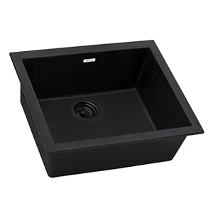 Ruvati 21 x 17 inch Granite Composite Undermount Single Bowl Wet Bar Prep Sink – Midnight Black – RVG2022BK Ruvati 21 x 17 inch Granite Composite Undermount Single Bowl Wet Bar Prep Sink–Midnight Black–RVG2022BK