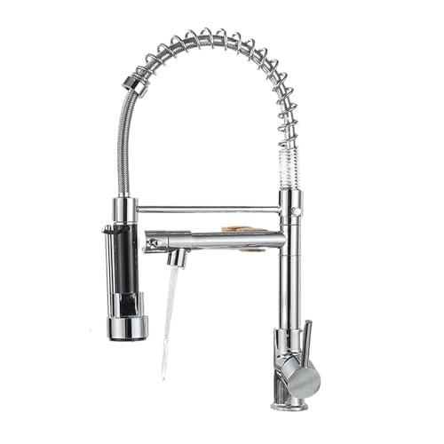 Mitigeur eau chaude et froide électroplaqué avec buse de cuisine