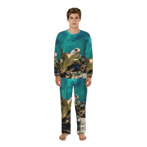 Pyjama homme grande taille S au 3XL vêtements de détente confortables Sea Turtle1