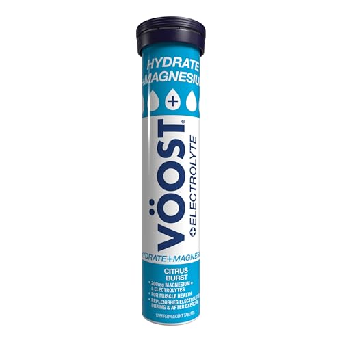 VOOST Hydrate + Magnesium Citrus Burst Vitamins 12 Effervescent Tablets for Muscle Support & to Replenish Electrolytes